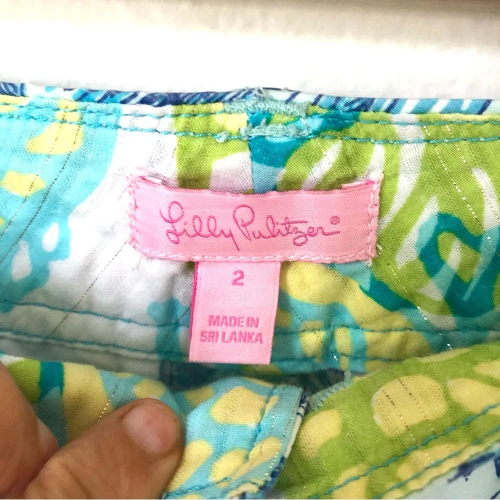Lilly Pulitzer Callahan Shorts Size 2 Fresh Catch Toile Blue White